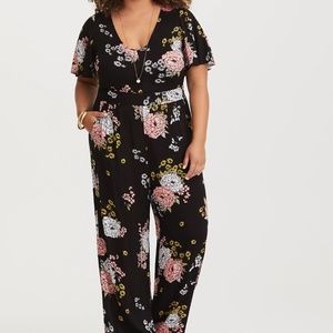 TORRID Floral Wide Leg Challis Jumpsuit